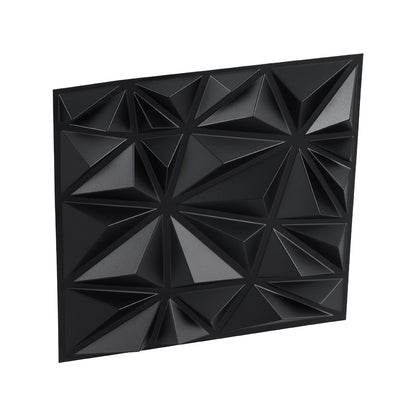 3D Wall Panels 33-pack 11.81x11.81'' PVC 32 Sq.Ft Coverage Diamond Black