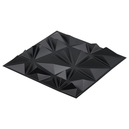 3D Wall Panels 33-pack 11.81x11.81'' PVC 32 Sq.Ft Coverage Diamond Black