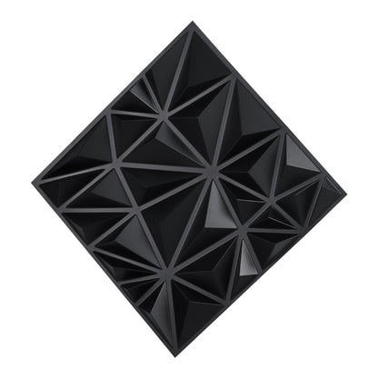 3D Wall Panels 33-pack 11.81x11.81'' PVC 32 Sq.Ft Coverage Diamond Black