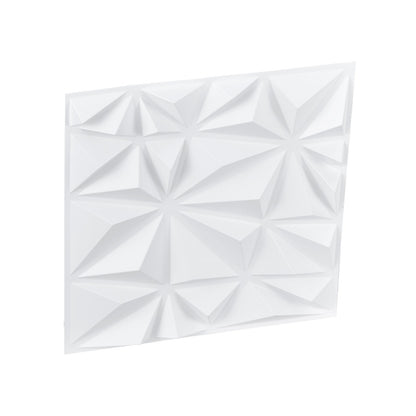 3D Wall Panels 33-pack 11.81x11.81'' PVC 32 Sq.Ft Coverage Diamond White