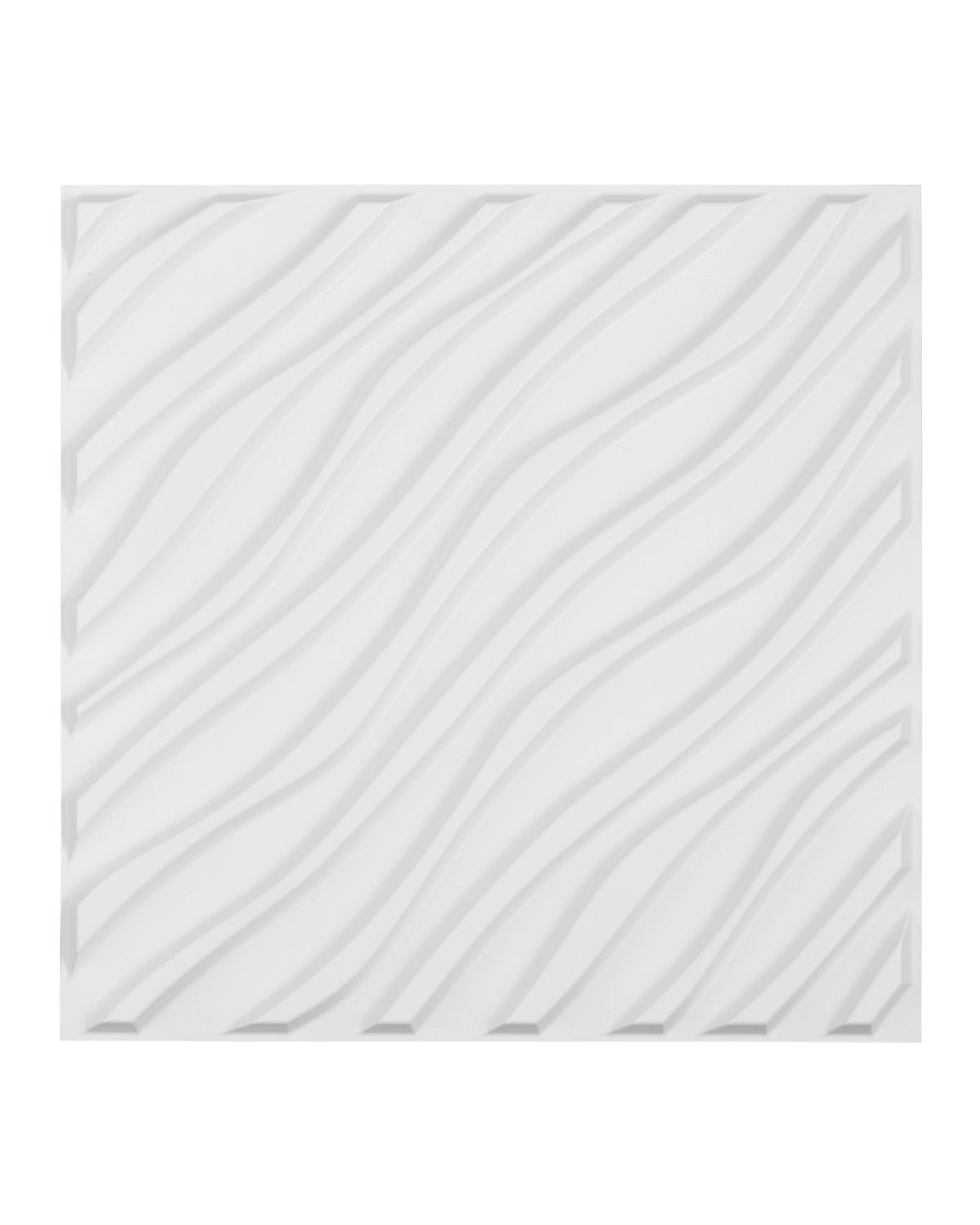3D Wall Panels 12-pack 19.7x19.7'' PVC 32 Sq.Ft Coverage Wave Matt White