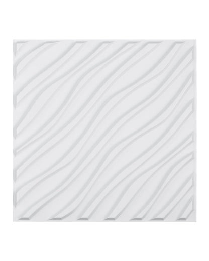 3D Wall Panels 12-pack 19.7x19.7'' PVC 32 Sq.Ft Coverage Wave Matt White