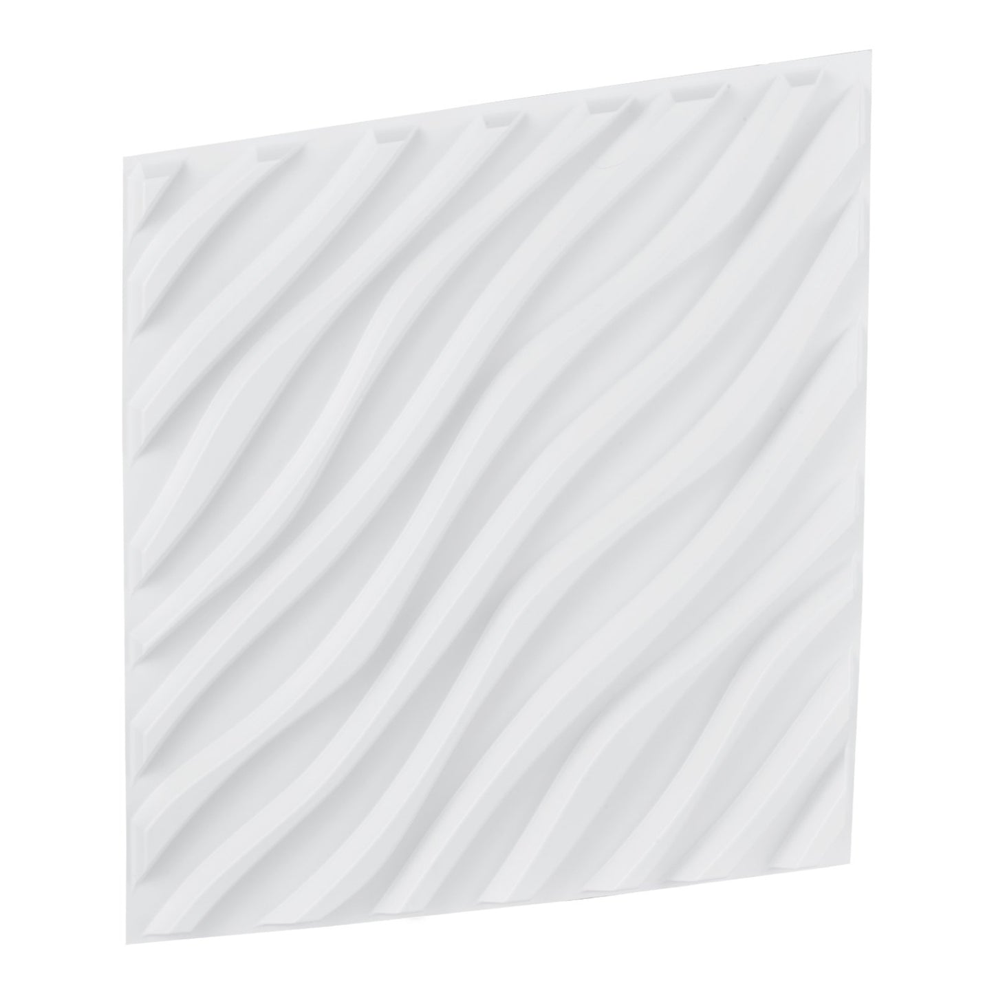 3D Wall Panels 12-pack 19.7x19.7'' PVC 32 Sq.Ft Coverage Wave Matt White