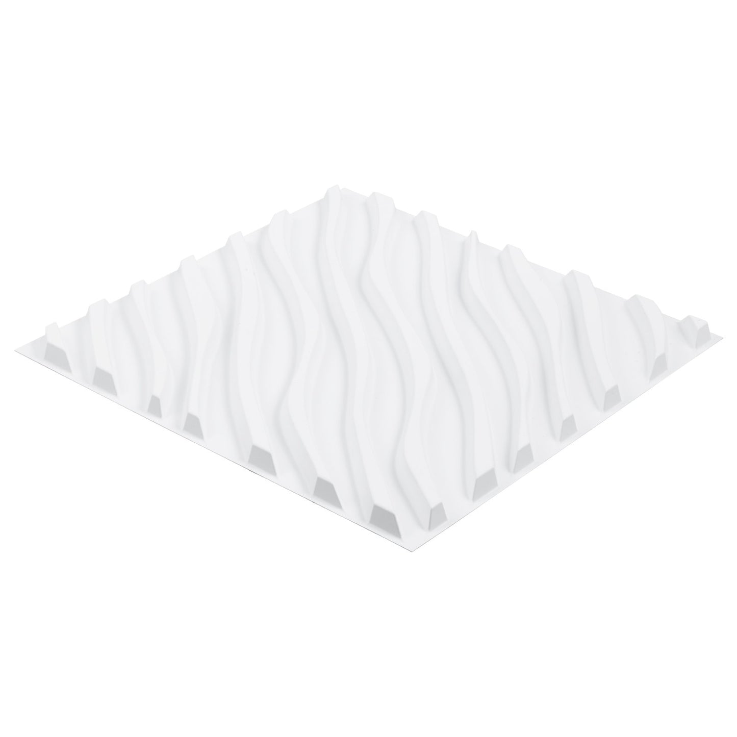 3D Wall Panels 12-pack 19.7x19.7'' PVC 32 Sq.Ft Coverage Wave Matt White