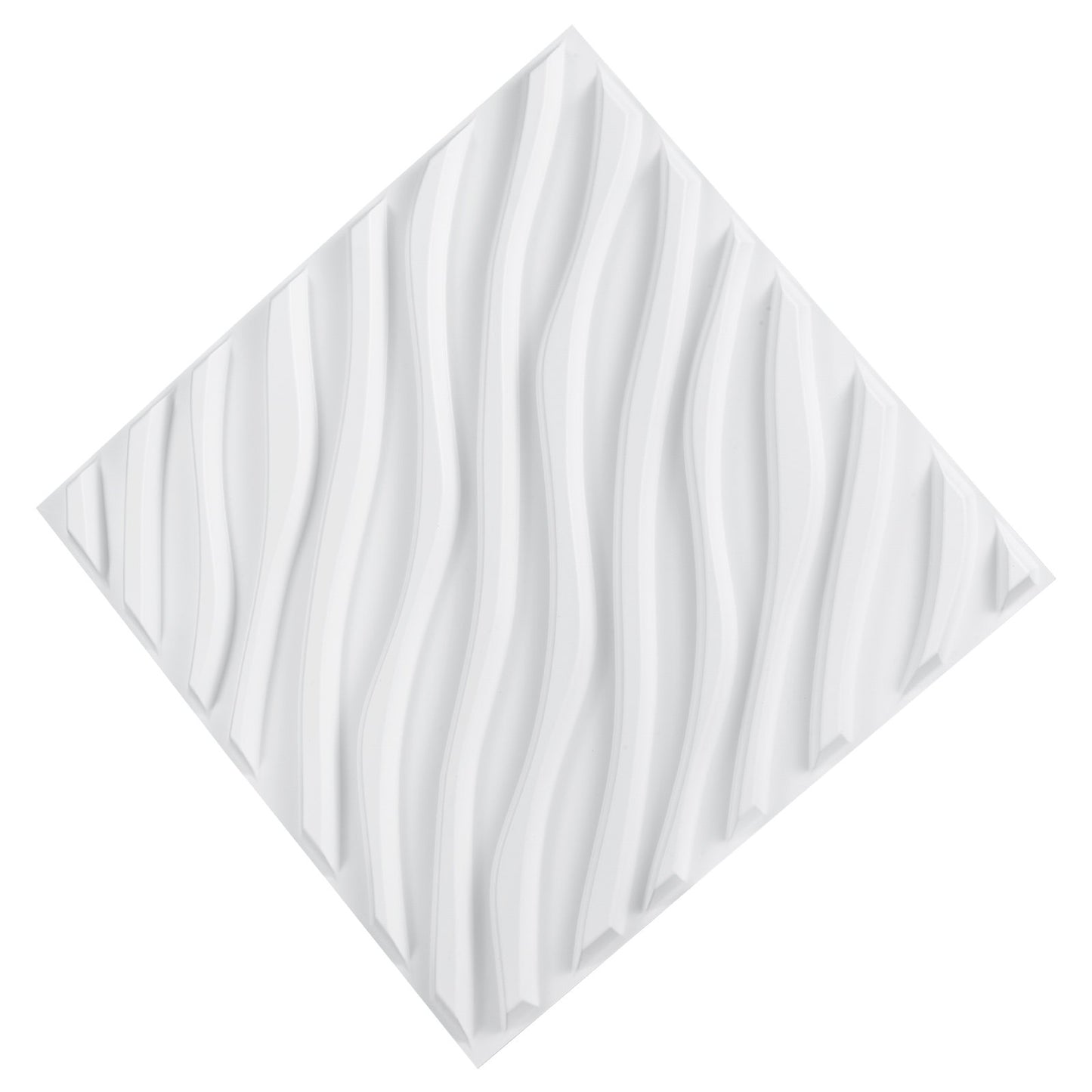 3D Wall Panels 12-pack 19.7x19.7'' PVC 32 Sq.Ft Coverage Wave Matt White