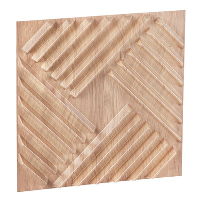 3D Slat Wall Panels 12-Pack 19.7x19.7'' PVC 32 Sq.Ft Coverage Light Wood