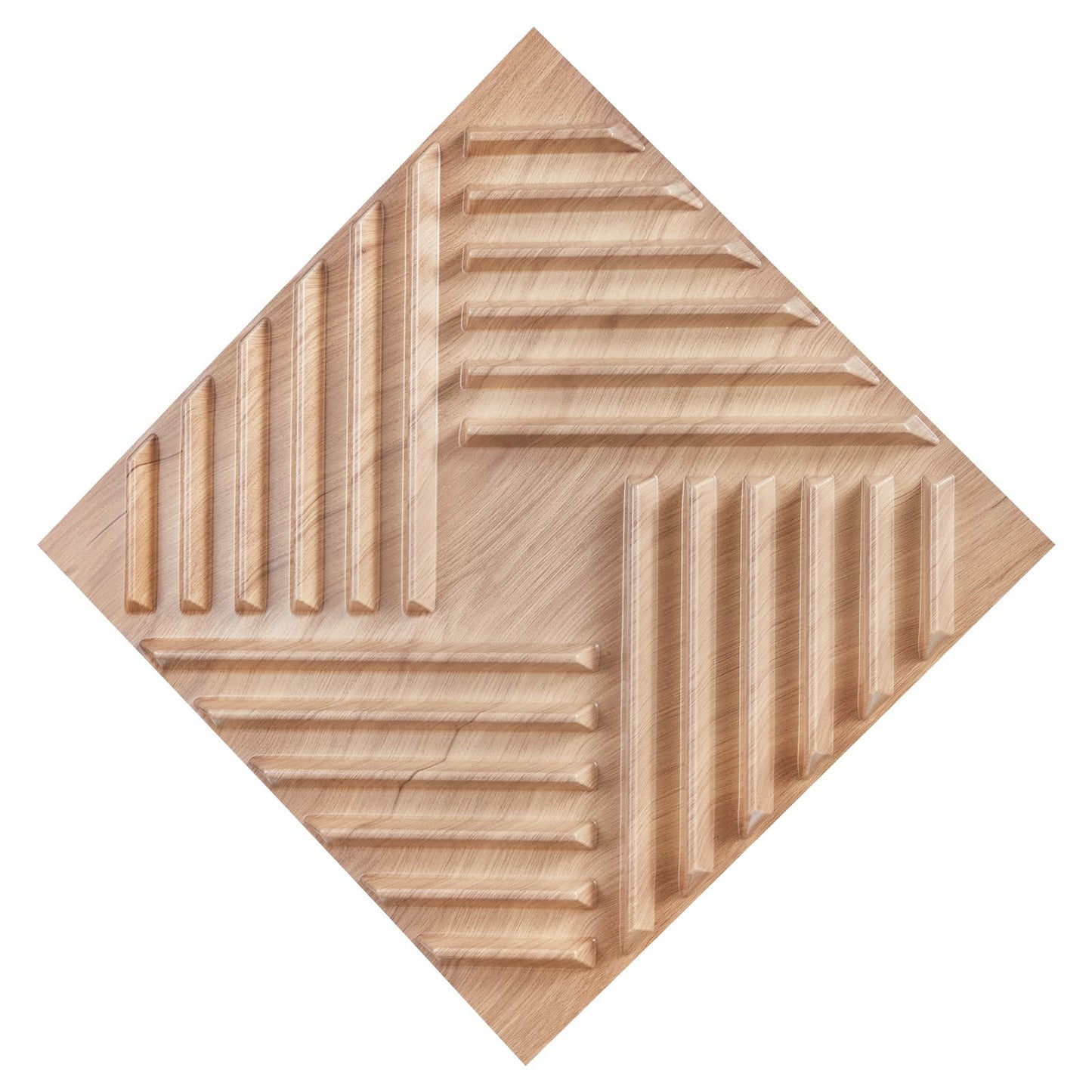 3D Slat Wall Panels 12-Pack 19.7x19.7'' PVC 32 Sq.Ft Coverage Light Wood