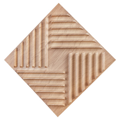 3D Slat Wall Panels 12-Pack 19.7x19.7'' PVC 32 Sq.Ft Coverage Light Wood