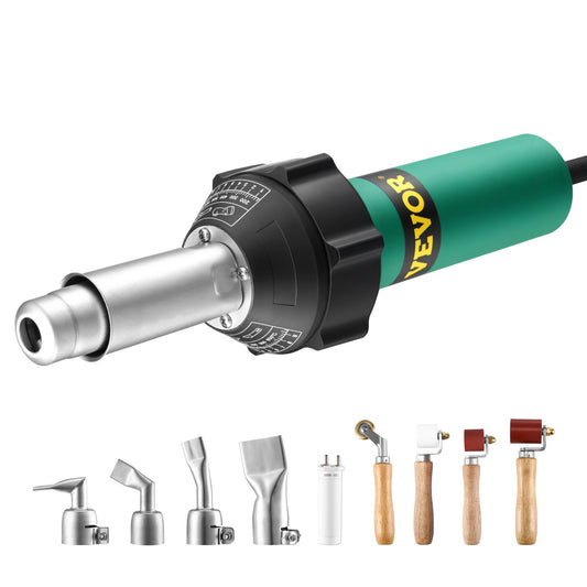 Varmluftsplastsvetsare 1600 W PVC TPO Vinyl Värmepistol Ficklampa & 9 tillbehör
