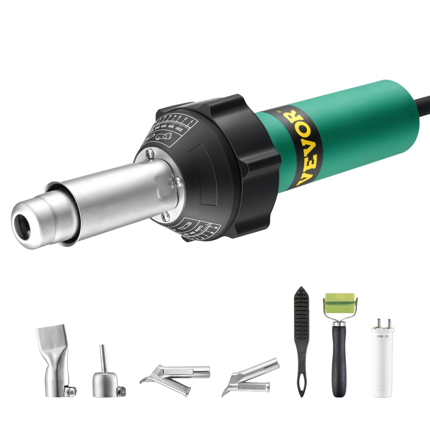 Varmluftsplastsvetsare 1600 W PVC TPO Vinyl Värmepistol Ficklampa & 7 tillbehör