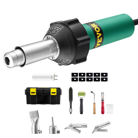 Varmluftsplastsvetsare 1600 W PVC TPO Vinyl Värmepistol Ficklampa & 11 tillbehör