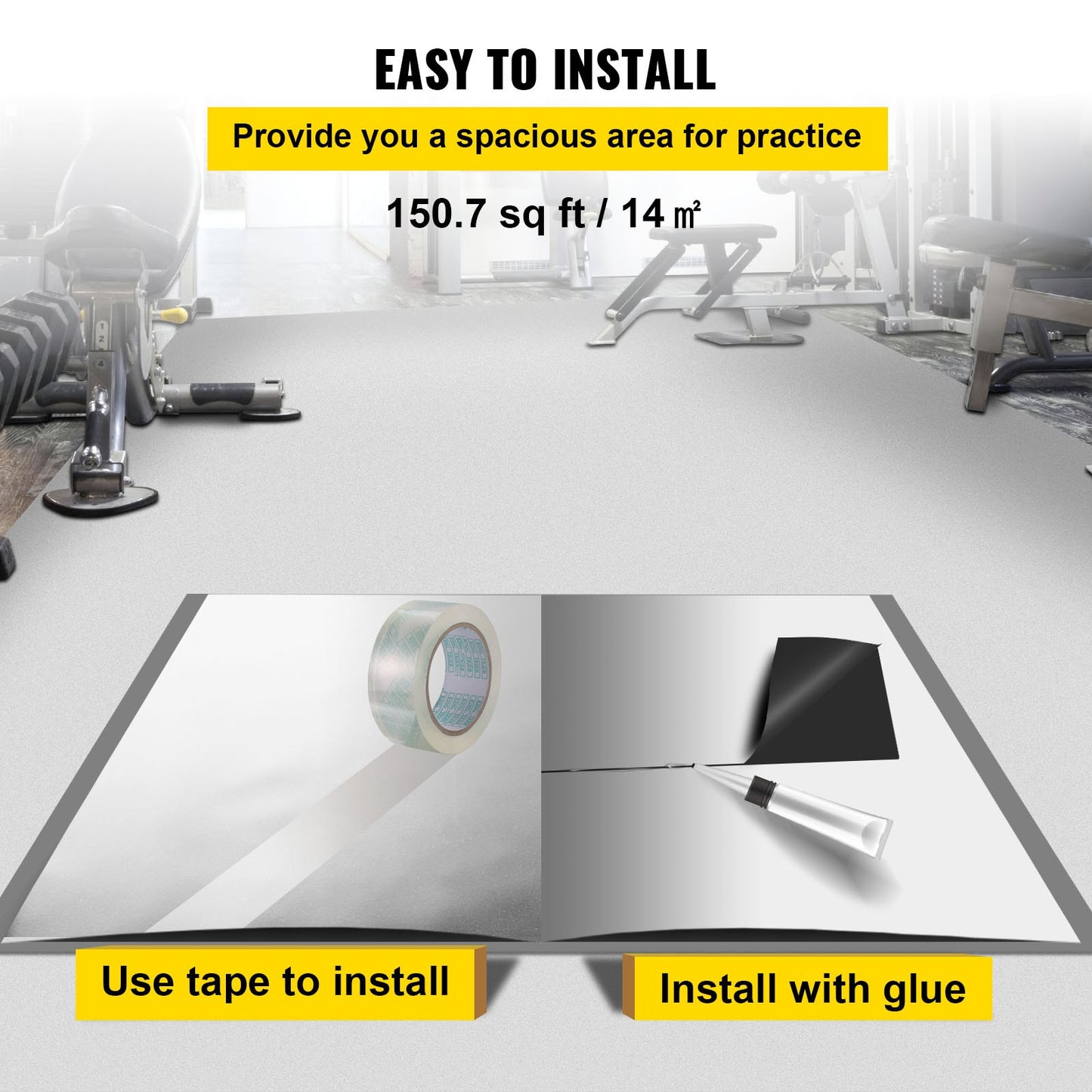 Dance Floor, 6.6 x 23 ft Dance Floor Roll, 0.06 Inch Thick PVC Vinyl Dance Floor, Black/White Reversible Portable Dance Floor, Non-Slip Dance Floors, Ballet Dance Floor for Jazz, Pop, Lyrical Style