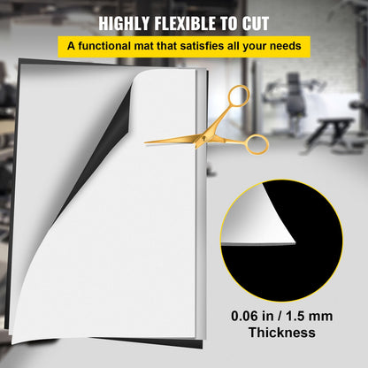 Dance Floor, 6.6 x 23 ft Dance Floor Roll, 0.06 Inch Thick PVC Vinyl Dance Floor, Black/White Reversible Portable Dance Floor, Non-Slip Dance Floors, Ballet Dance Floor for Jazz, Pop, Lyrical Style