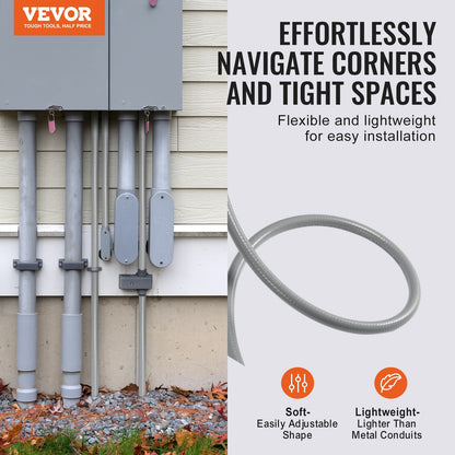 1/2 in flexibel vätsketät elektrisk PVC-ledning 100 fot icke-metallisk