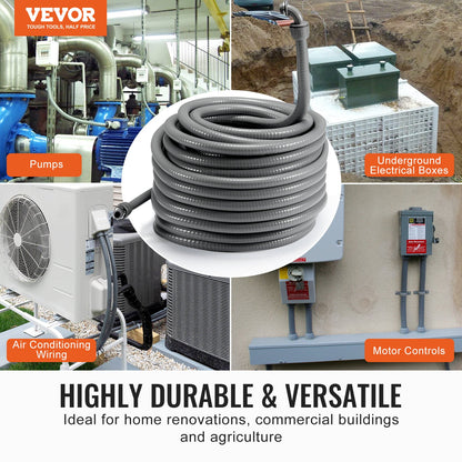 1 i flexibel vätsketät elektrisk PVC-ledning 100 fot icke-metallisk IP65