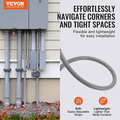 3/4 i flexibel vätsketät elektrisk PVC-ledning 100 fot icke-metallisk