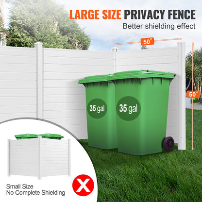 Outdoor Privacy Screens, 50" B x 50" H Luftkonditioneringsstängsel, Poolutrustningshölje, Horisontellt Vinyl Privacy-staket, perfekt för att omsluta papperskorgen och A/C-enheter (3-paneler)