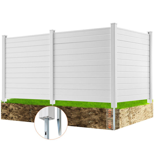 Outdoor Privacy Screens, 50" B x 50" H Luftkonditioneringsstängsel, Poolutrustningshölje, Horisontellt Vinyl Privacy-staket, perfekt för att omsluta papperskorgen och A/C-enheter (3-paneler)