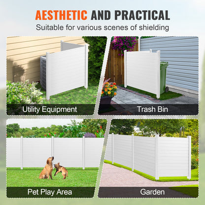 Outdoor Privacy Screens, 50" B x 50" H Luftkonditioneringsstängsel, Poolutrustningshölje, Horisontellt Vinyl Privacy-staket, perfekt för att omsluta papperskorgen och A/C-enheter (2-paneler)