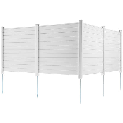 Outdoor Privacy-skärmar, 50" B x 50" H Luftkonditioneringsstängsel, Poolutrustningshölje, Horisontellt Vinyl Privacy-staket, perfekt för att omsluta papperskorgen och A/C-enheter (4-paneler)