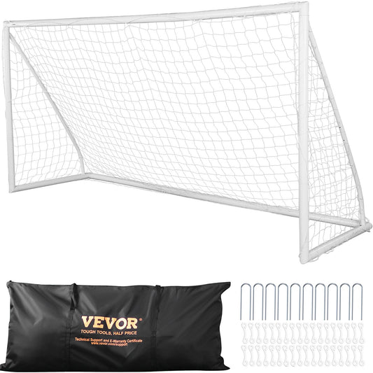 Bärbart fotbollsmål, 12x6 fot fotbollsnät, fotbollsnät för vuxna barn på bakgården, stort träningsfotbollsnät, måluppsättning för ungdomsträning, fotbollsmål för alla väder med bärväska, 1 förpackning