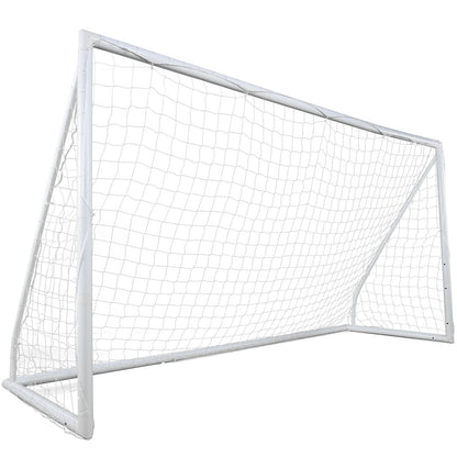 Tragbares Fußballtor, 12 x 6 Fuß großes Fußballnetz, Fußballnetz für den Garten von Erwachsenen und Kindern, großes Trainingsfußballnetz, Torset für Jugendtraining, Allwetter-Fußballtor mit Tragetasche, 1 Packung