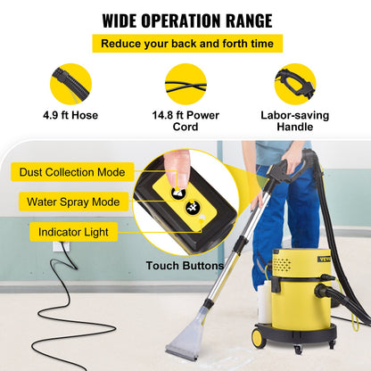 Våttorrdammsugare, 5,3 gallon 2 Peak HP, 4-i-1 bärbar butiksdammsugare med blås- och sprayfunktion, fjärrkontroll, HEPA- och svampfiltrering, 5 borstar för hushåll, bil