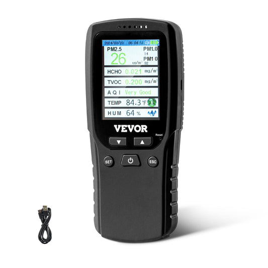 8-IN-1 luftkvalitetsmätare PM1.0/2.5/10 HCHO TVOC fuktighetsmätare