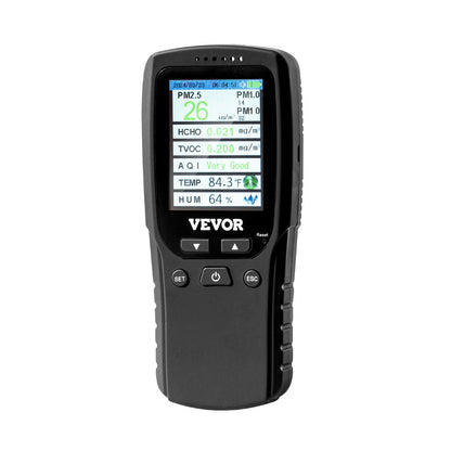 8-IN-1 luftkvalitetsmätare PM1.0/2.5/10 HCHO TVOC fuktighetsmätare