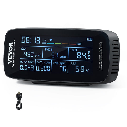 9-IN-1 luftkvalitetsmonitor CO2-detektor PM1.0/2.5/10 HCHO TVOC-testare
