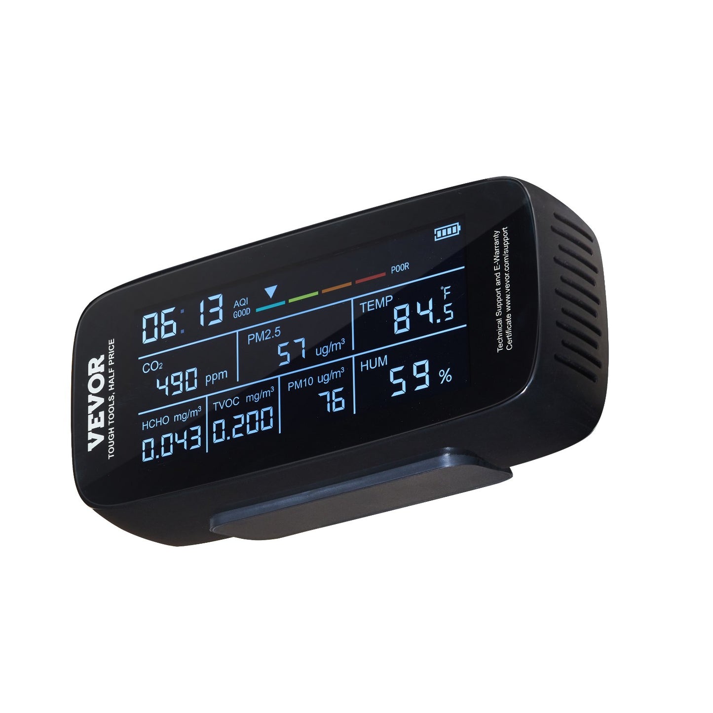 9-IN-1 luftkvalitetsmonitor CO2-detektor PM1.0/2.5/10 HCHO TVOC-testare