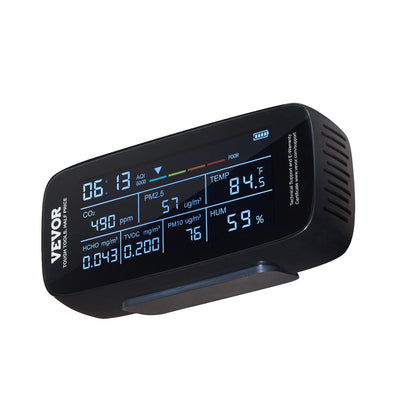 9-IN-1 luftkvalitetsmonitor CO2-detektor PM1.0/2.5/10 HCHO TVOC-testare
