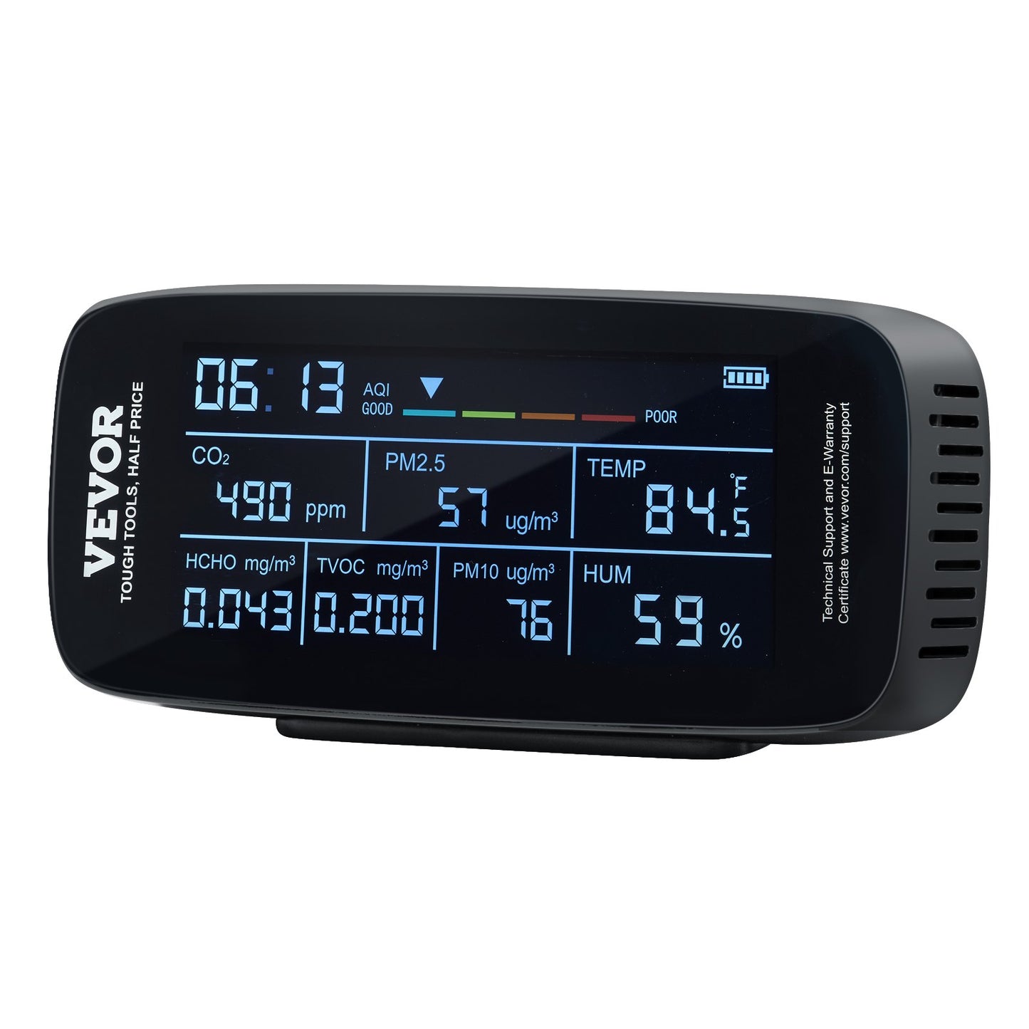 9-IN-1 luftkvalitetsmonitor CO2-detektor PM1.0/2.5/10 HCHO TVOC-testare