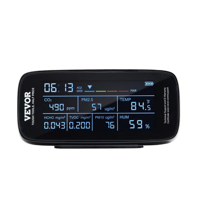 9-IN-1 luftkvalitetsmonitor CO2-detektor PM1.0/2.5/10 HCHO TVOC-testare