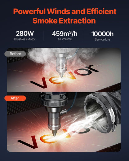 Lödgasutsug 459 m³/h 280W borstlös motor med 10 nivåer hastighet