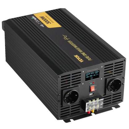 Pure Sine Wave Inverter Power Inverter 3000W DC24V to AC230V Inverter LCD