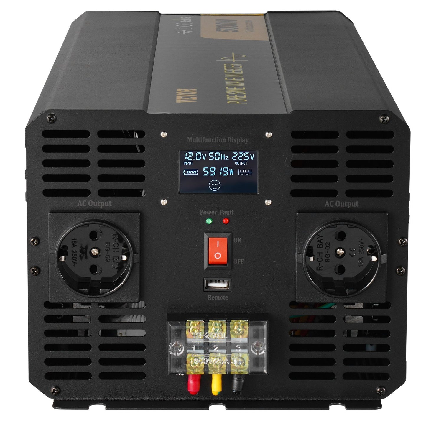 Pure Sine Wave Inverter Power Inverter 5000W DC12V to AC230V Inverter LCD