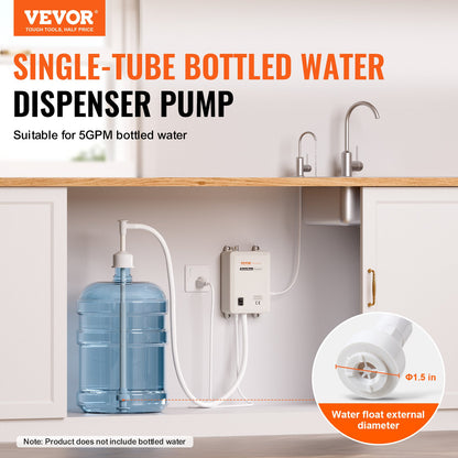 Pumpsystem för flaska vattendispenser, 5 gallon dispensersystem, automatisk elektrisk vattendispenser, enkel inloppsvattenkannapump, kompatibel användning med kaffe-/temaskin, kylskåp, ismaskin