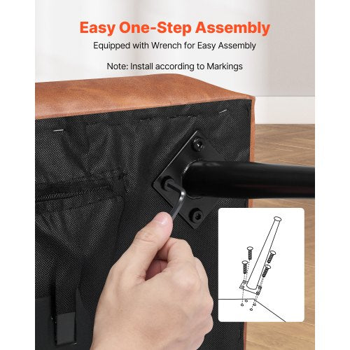 Sovrumsbänk i PU-läder med metallben Skobänk för entré Brun |  EU