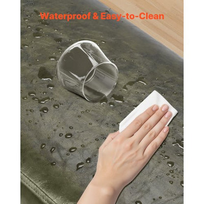 Sovrumsbänk i PU-läder med metallben Skobänk för entré Grön |  EU