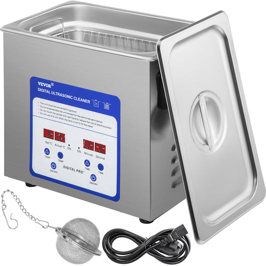 Digital Ultrasonic Cleaner 3L Ultrasonic Cleaner Machine 40kHz Sonic Cleaner Machine 316 &amp; 304 Stainless Steel Ultrasonic Cleaner Machine with Heater &amp; Timer for Cleaning Jewelry Glasses Watch