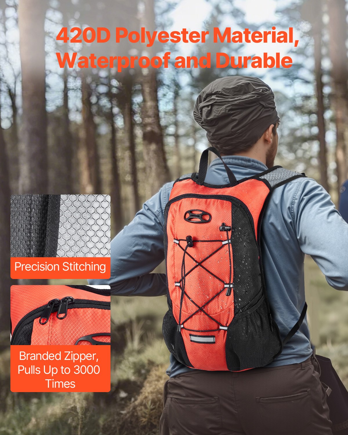 Lightweight Hydration Pack Backpack 2L Water Bladder Cycling Hiking Running