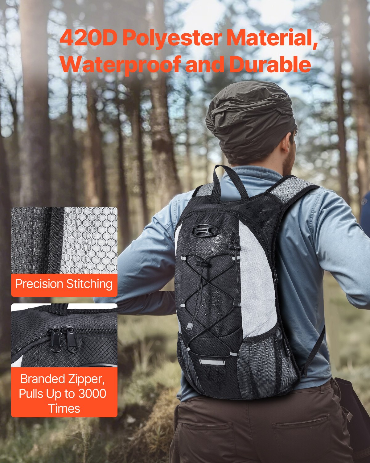 Lightweight Hydration Pack Backpack 2L Water Bladder Cycling Hiking Running