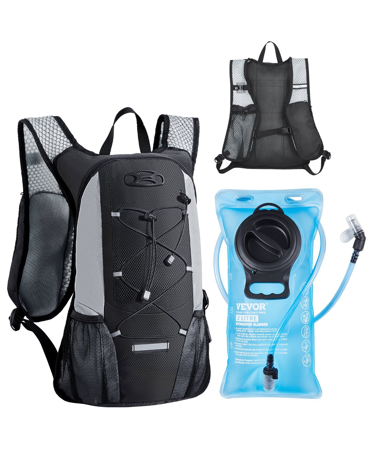 Lightweight Hydration Pack Backpack 2L Water Bladder Cycling Hiking Running