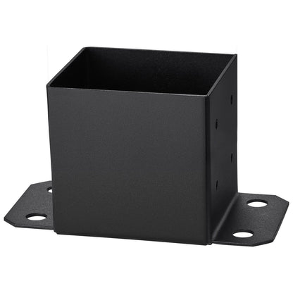 6x6 stolpbas 4 st, innerstorlek 5,6"x5,6" stolpbasfästen, kraftig pulverlackerad stolpeankare Mattsvart trästolpfästen för paviljongdäcksräcke Stöddäcks bottenplatta