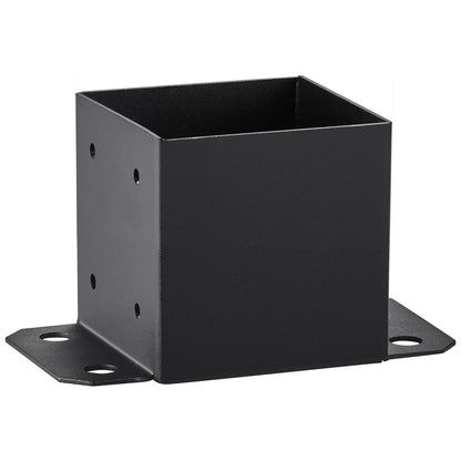 6x6 stolpbas 4 st, innerstorlek 5,6"x5,6" stolpbasfästen, kraftig pulverlackerad stolpeankare Mattsvart trästolpfästen för paviljongdäcksräcke Stöddäcks bottenplatta