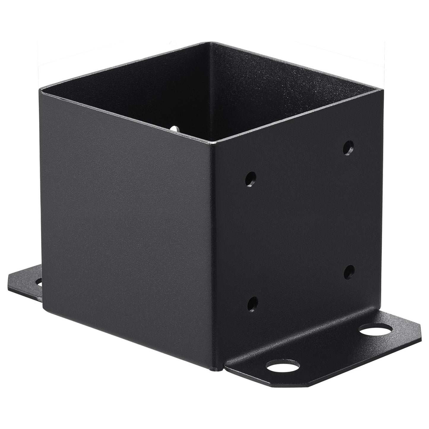 6x6 stolpbas 4 st, innerstorlek 5,6"x5,6" stolpbasfästen, kraftig pulverlackerad stolpeankare Mattsvart trästolpfästen för paviljongdäcksräcke Stöddäcks bottenplatta