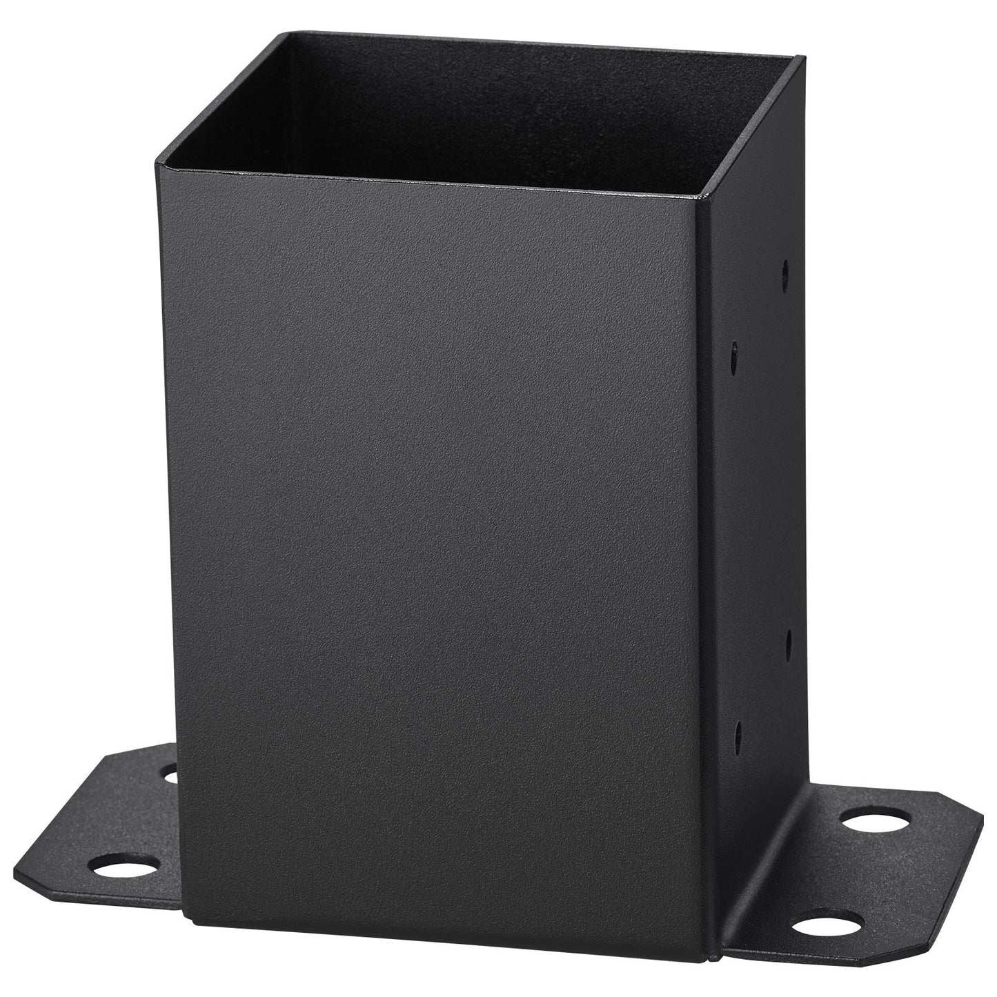 4x4 post base 4 pcs, inner size 3.6x3.6 post base brackets, heavy duty powder coated post anchor Matte black wooden post brackets for pavilion deck railing Support deck base plate