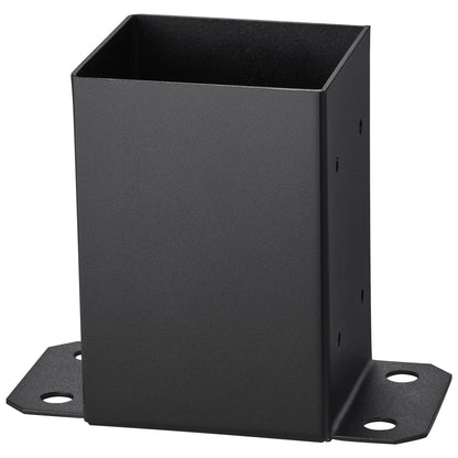 4x4 post base 4 pcs, inner size 3.6x3.6 post base brackets, heavy duty powder coated post anchor Matte black wooden post brackets for pavilion deck railing Support deck base plate