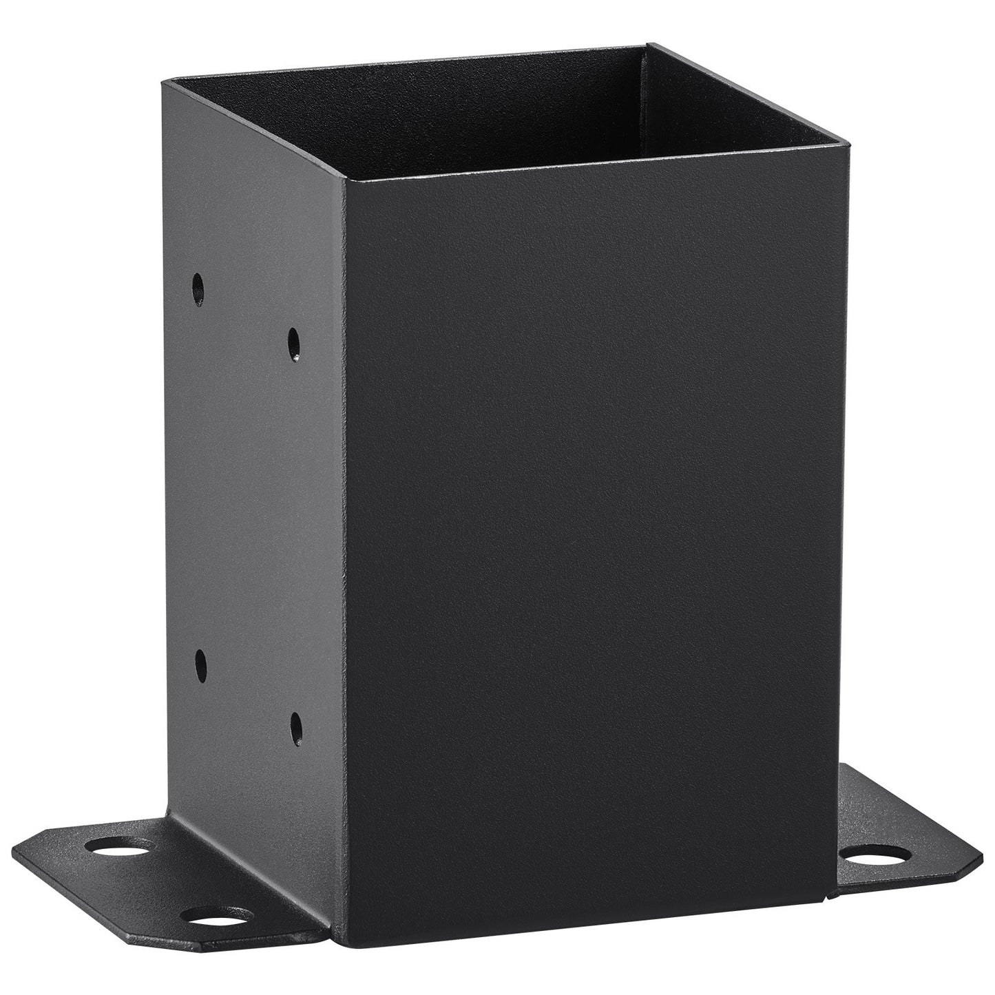 4x4 post base 4 pcs, inner size 3.6x3.6 post base brackets, heavy duty powder coated post anchor Matte black wooden post brackets for pavilion deck railing Support deck base plate